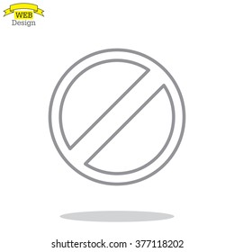 restricted line icon, vector design website