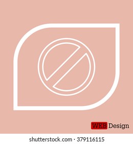 restricted line icon, vector design website