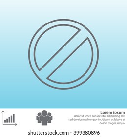 restricted line icon, vector design website