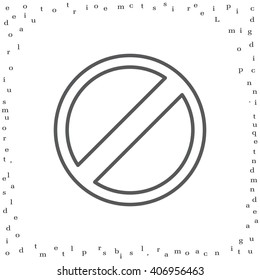 restricted line icon, vector design website