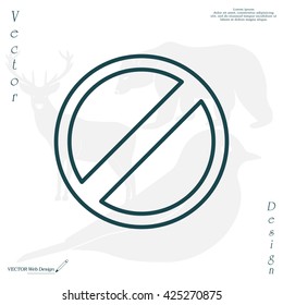 restricted line icon, vector design website