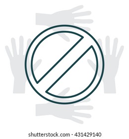 restricted line icon, vector design website