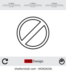restricted line icon, vector design website