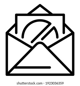 Restricted mail icon. Outline restricted mail vector icon for web design isolated on white background