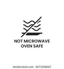 Ícone de vetor de proibição de uso restrito de micro-ondas
