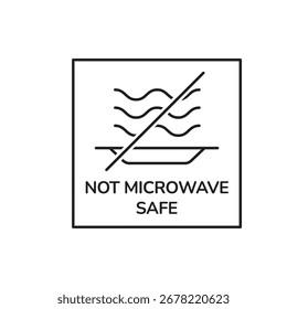 Ícone de vetor de proibição de uso restrito de micro-ondas
