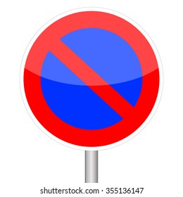 Restricted Parking Zone Traffic Sign, vector