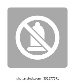 Restricted Protection vector icon. Style is flat rounded square button, white and silver colors, white background.