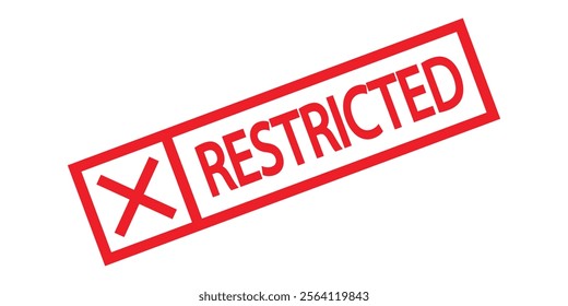 RESTRICTED Rubber Stamp over a white background. Red Sign, label, sticker. Vector illustration