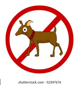 Restricted sign with dog, vector