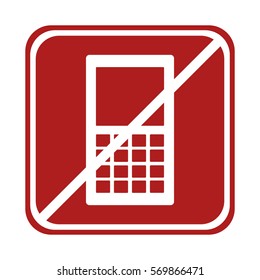 restricted smartphone technology device square sign vector illustration eps 10