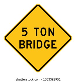 Restricted Weight 5 Ton Bridge Road Sign Clipart