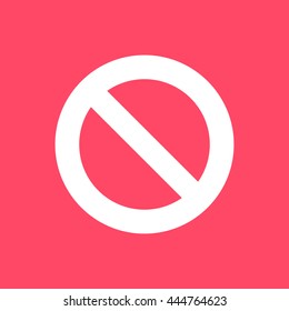 Restricted white icon on magenta color background. Eps-10.