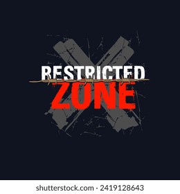 Typografie-Design mit beschränkter Zone, für T-Shirt-Drucke, Vektorgrafik 