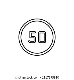 restriction 50 icon. Element of traffic signs icon for mobile concept and web apps. Thin line restriction 50 icon can be used for web and mobile on white background