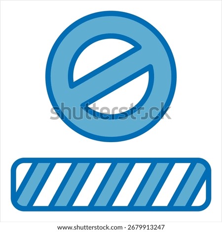 Restriction Blue White Single Icon Illustration