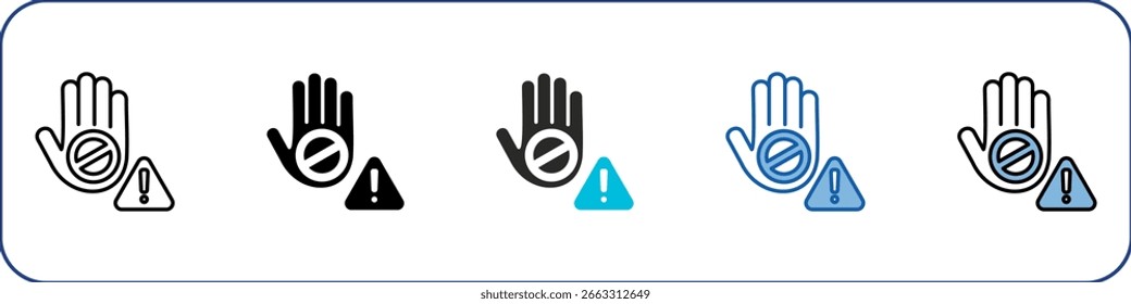 Ilustración multiestilo del paquete del icono de la restricción