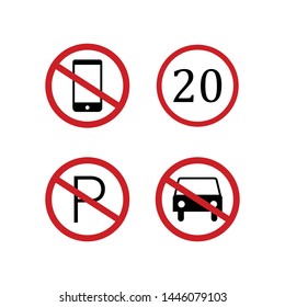 Restriction laws in different areas isolated white background