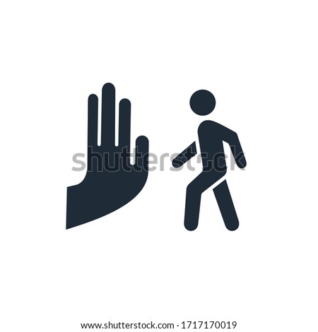 Restriction, obstruction. Vector icon isolated on white background.