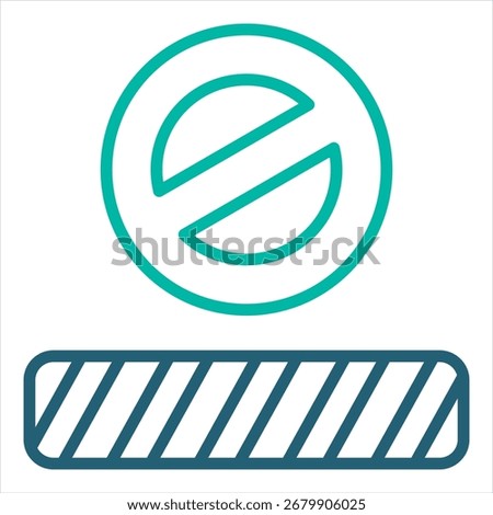 Restriction Outline Blue Single Icon Illustration