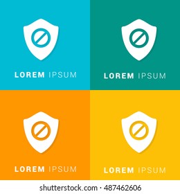 Restriction Shield Four Color Material Designed Icon / Logo