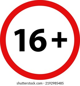 Restriction sign for ages 16 and up