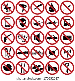 restriction sign set eps10