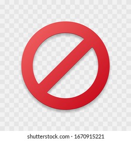 Restriction sign, stop sign icon, No sign, warning sign red isolated on white background