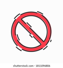 Restriction sign, stop sign icon, No sign, warning sign red isolated on white background
