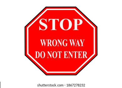 Restriction sign stop wrong way do not enter - Shutterstock ID 1867278232