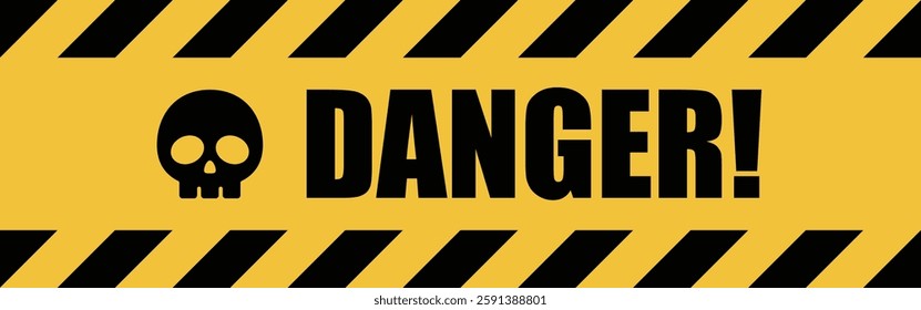 Restriction tape DANGER, simple seamless vector illustration