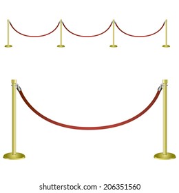 Restrictive barrier for social and festive events. Vector illustration.