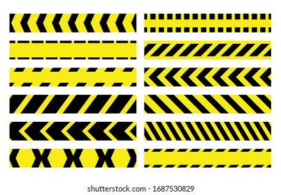 Restrictive stop marking tape pattern. seamless line to fence dangerous areas. epidemic disease danger.