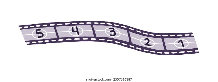 Restro film strip icon. Tape of filmstrip with frame. Photo negatives, vintage movie on 35mm camera. Old cinema, video slides. Cinematography. Flat isolated vector illustration on white background