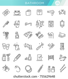 Restroom, Bathroom Icon Set. Line Style stock vector