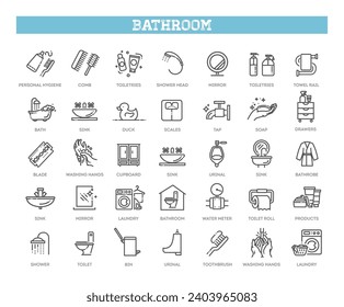 Restroom, Bathroom Vector Icon Set