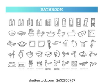 Restroom, Bathroom Vector Icon Set