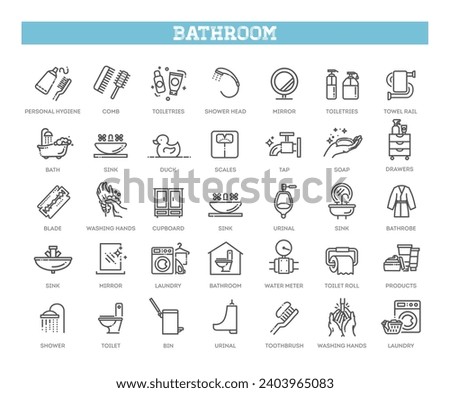 Restroom, Bathroom Vector Icon Set