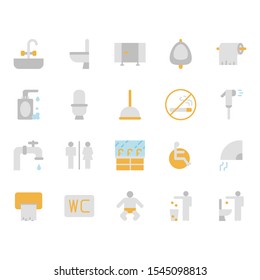 Restroom flat icon set.Vector illustration