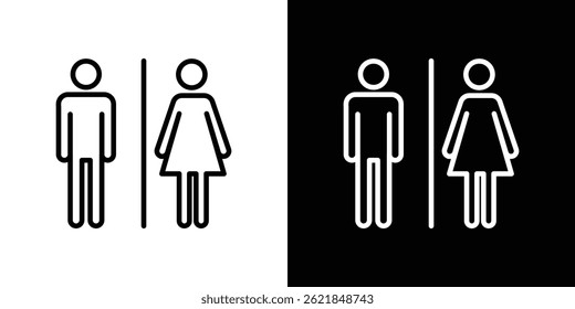 Restroom-Symbol, Konzeptstrich auf weißem Hintergrund