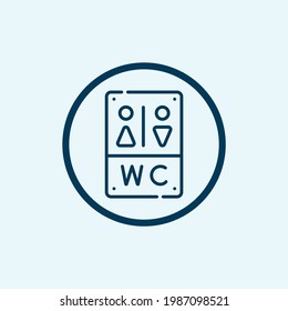 restroom icon isolated on white background from mall collection. restroom icon thin line outline linear restroom symbol for logo, web, app