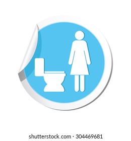 Restroom icon, lady. WC icon