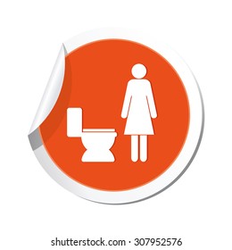 Restroom icon, lady. WC icon