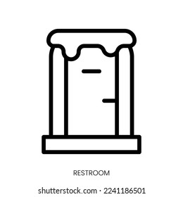 restroom icon. Line Art Style Design Isolated On White Background