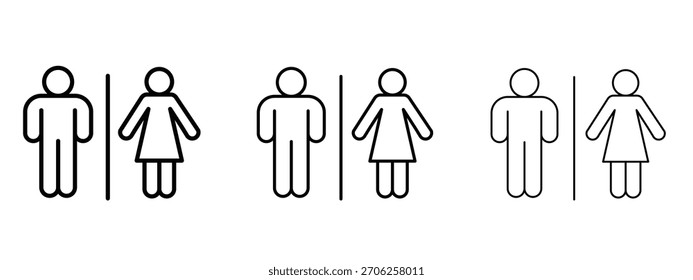 Restroom icon linear style sign for mobile concept and web design.