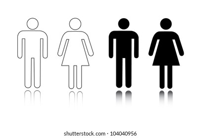Restroom icon male and female - Vector
