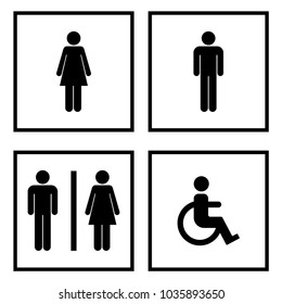 restroom icon set outline vector