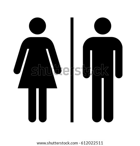 Women’s and men’s restroom icon sign.