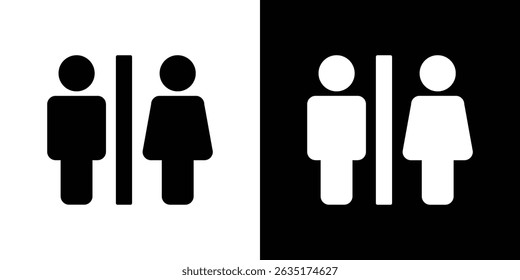 Restroom icon in solid flat trendy design style.