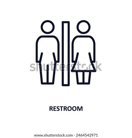 restroom icon. Thin line restroom icon from museum and exhibition collection. Outline vector isolated on white background. Editable restroom symbol can be used web and mobile